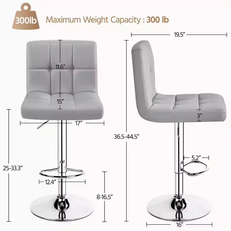 Modern Swivel Counter Stool with Adjustable Height