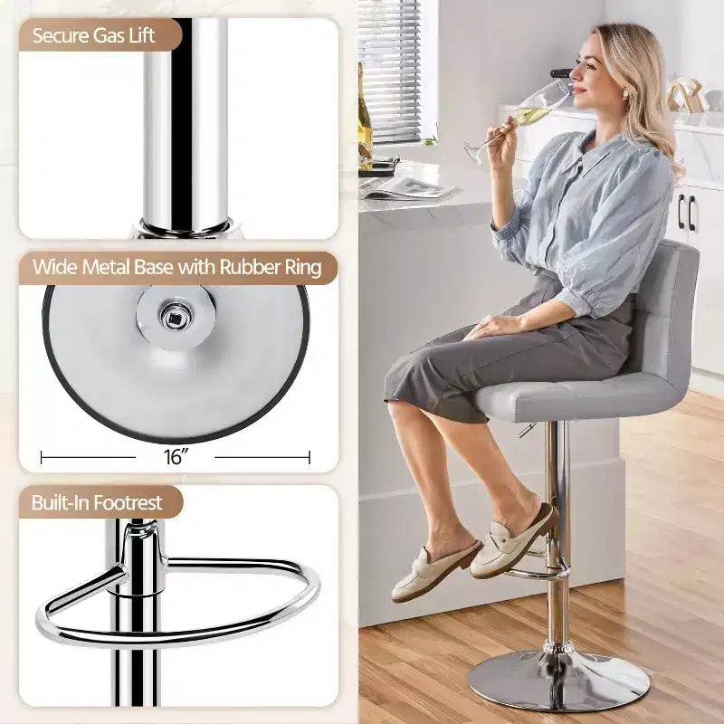 Modern Swivel Counter Stool with Adjustable Height