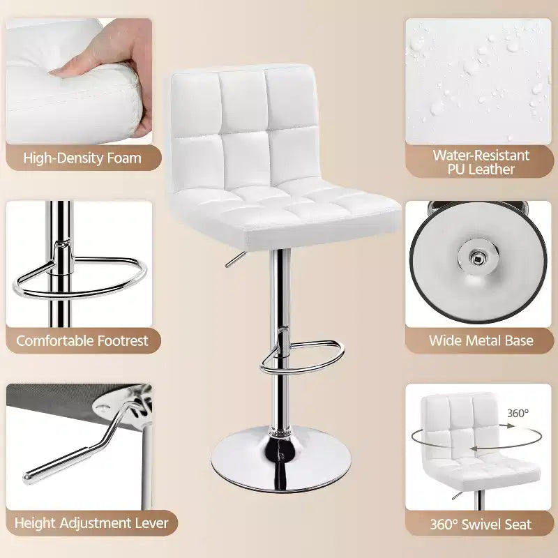 Modern Swivel Counter Stool with Adjustable Height