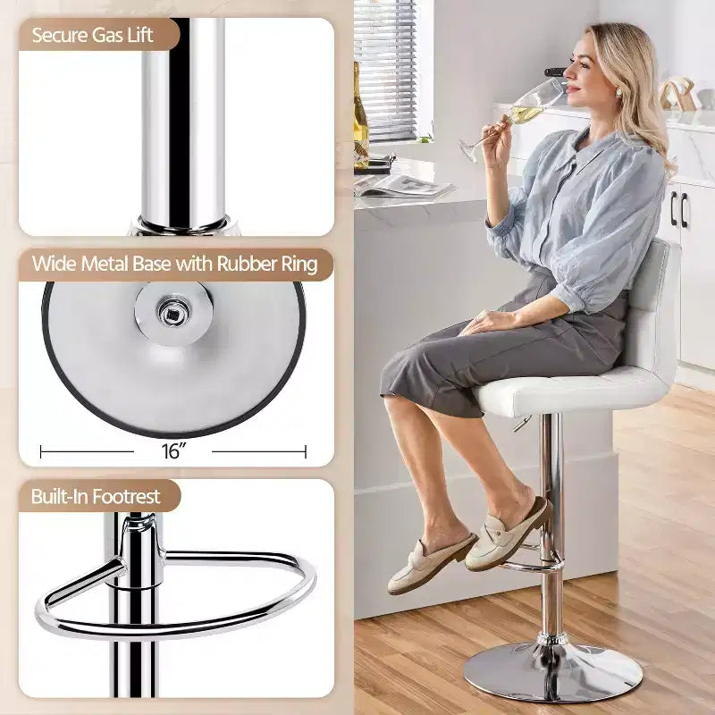 Modern Swivel Counter Stool with Adjustable Height