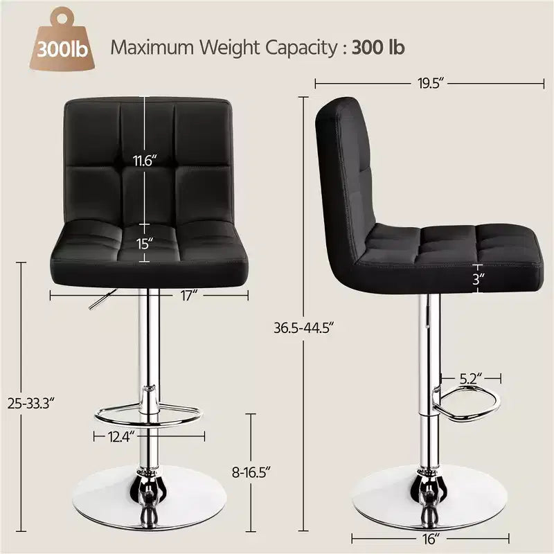 Modern Swivel Counter Stool with Adjustable Height