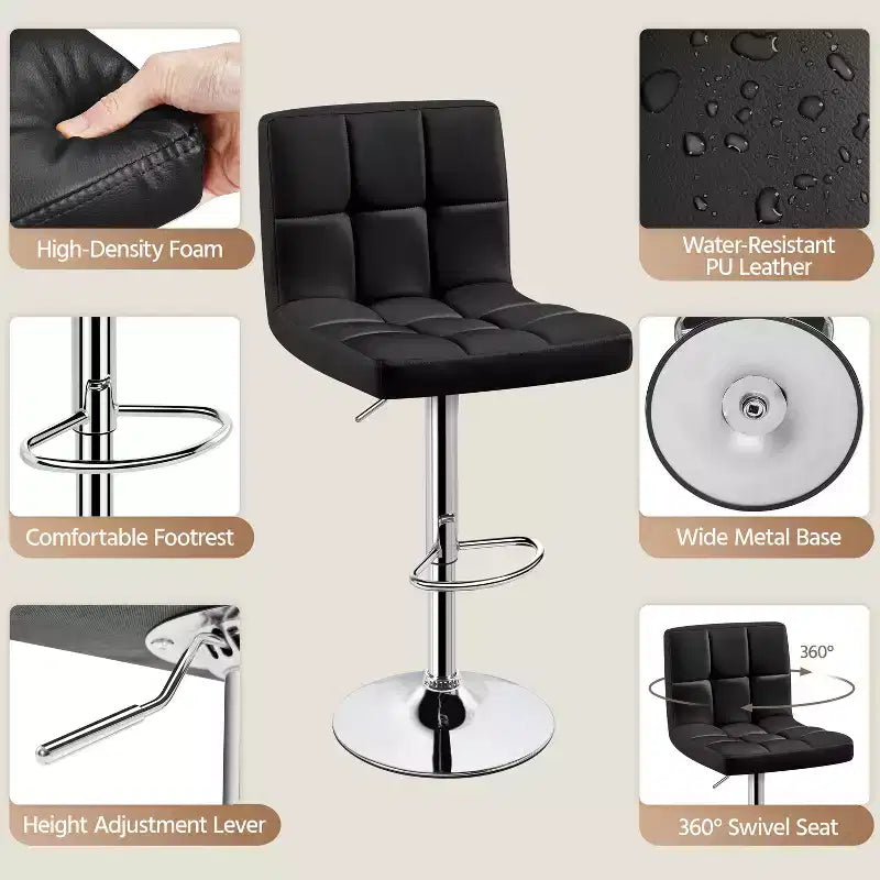 Modern Swivel Counter Stool with Adjustable Height