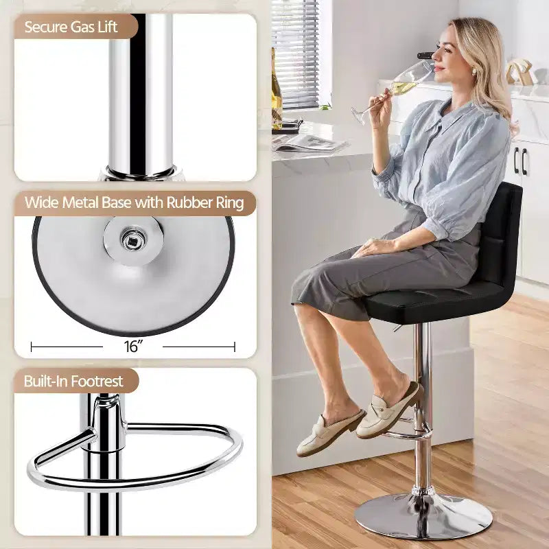 Modern Swivel Counter Stool with Adjustable Height
