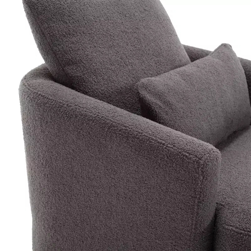 360 Swivel Barrel Chair,Plush PU Leather Accent Chair with Ergonomic Support for Living Room,Nursery,Office,Lounge