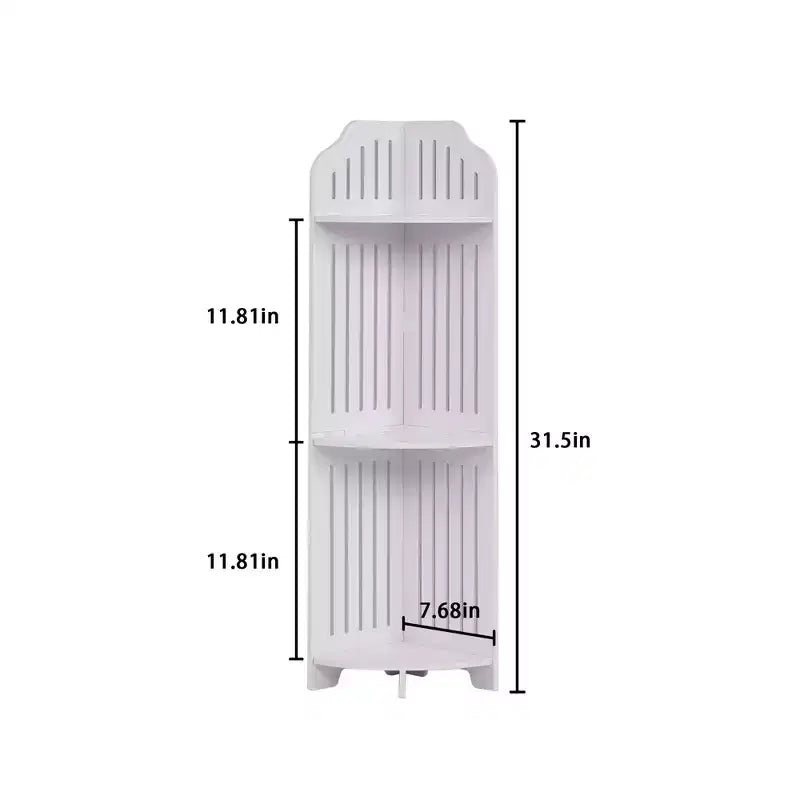 3/4-Tier Corner Shelf Stand, Small Storage Organizer for Narrow Space, Toilet Paper Stand for Bathroom, White