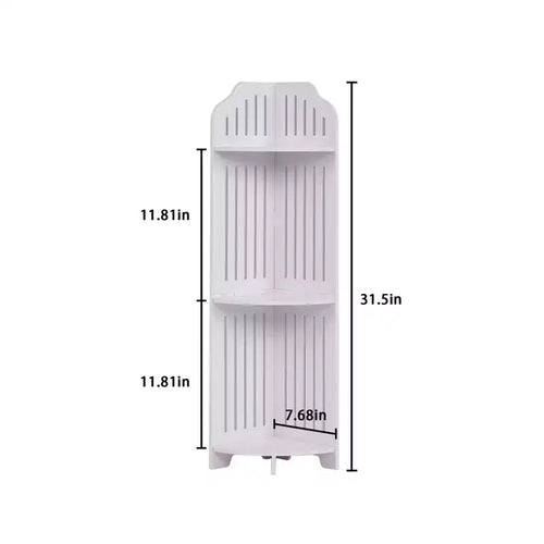 3/4-Tier Corner Shelf Stand, Small Storage Organizer for Narrow Space, Toilet Paper Stand for Bathroom, White