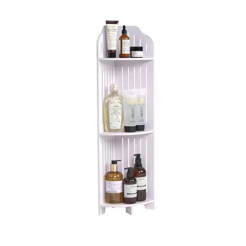 3/4-Tier Corner Shelf Stand, Small Storage Organizer for Narrow Space, Toilet Paper Stand for Bathroom, White