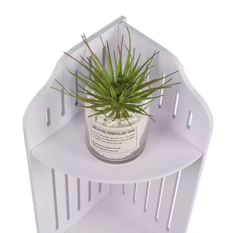 3/4-Tier Corner Shelf Stand, Small Storage Organizer for Narrow Space, Toilet Paper Stand for Bathroom, White