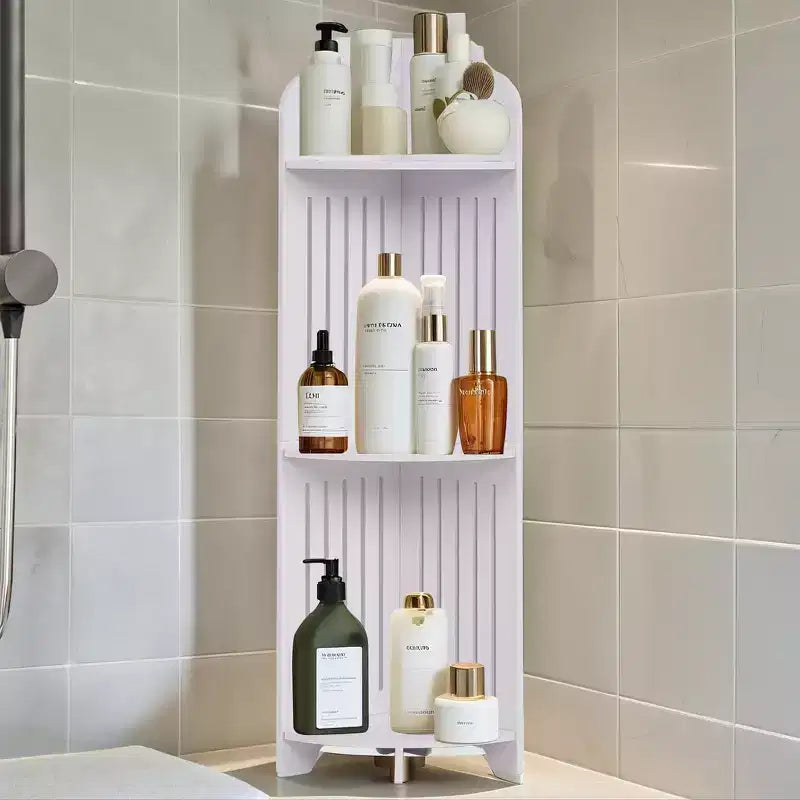 3/4-Tier Corner Shelf Stand, Small Storage Organizer for Narrow Space, Toilet Paper Stand for Bathroom, White