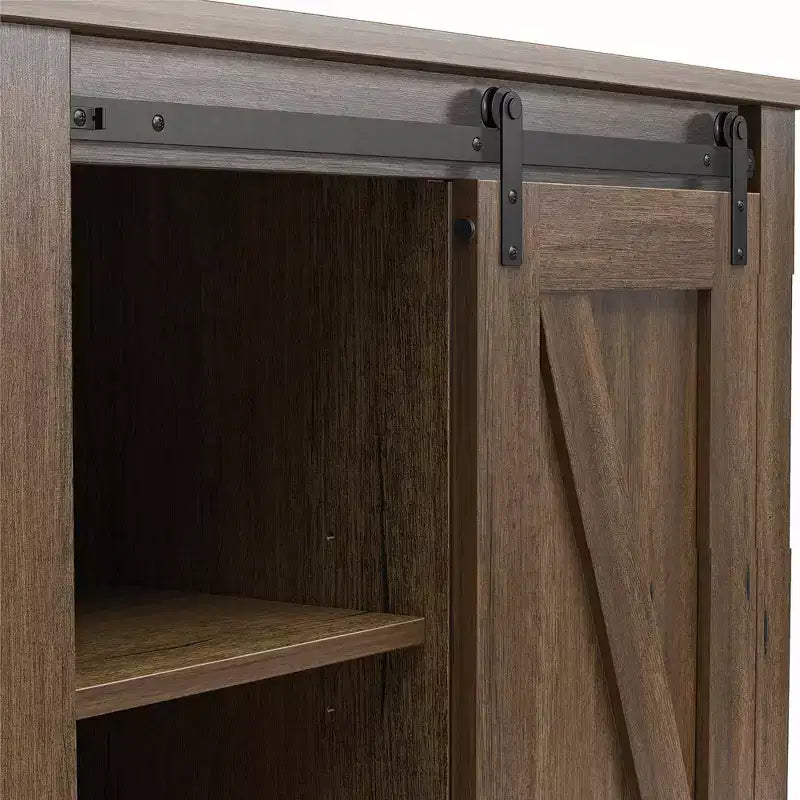 Alton Farmhouse Nightstand with 4 Shelves