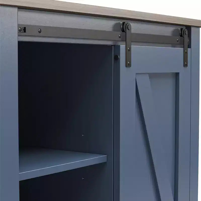 Alton Farmhouse Nightstand with 4 Shelves