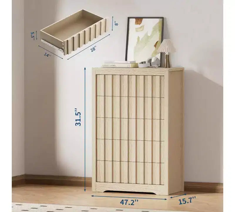 Dresser with many Drawers,Modern Dressers for Bedroom with Wood Top