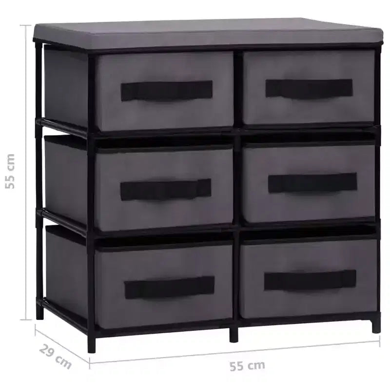 Cabinet Shelf Grey Steel and Fabric Medium Cabinet Shelf