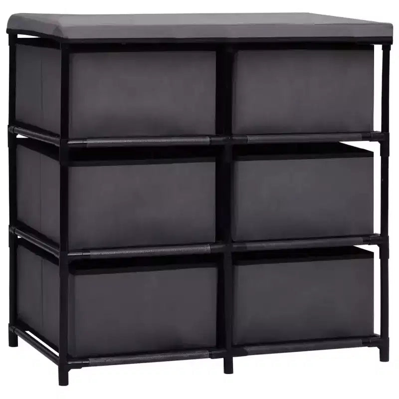 Cabinet Shelf Grey Steel and Fabric Medium Cabinet Shelf