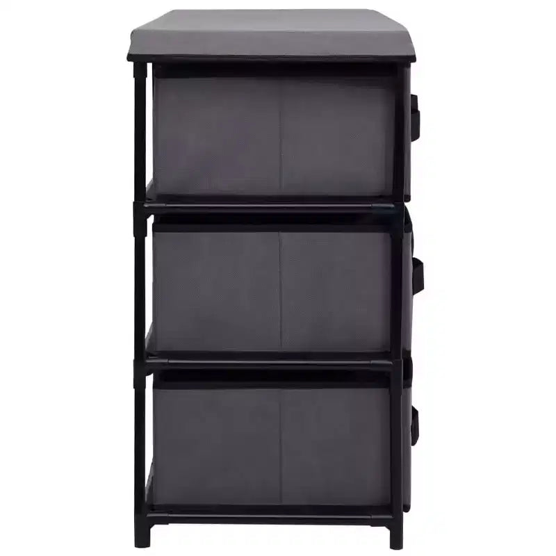 Cabinet Shelf Grey Steel and Fabric Medium Cabinet Shelf