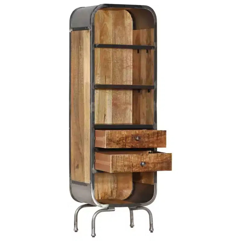 Solid Wood Highboard - Mango Wood Storage Cabinet in Brown - Unique Rustic Style Stand with Ample Storage Space