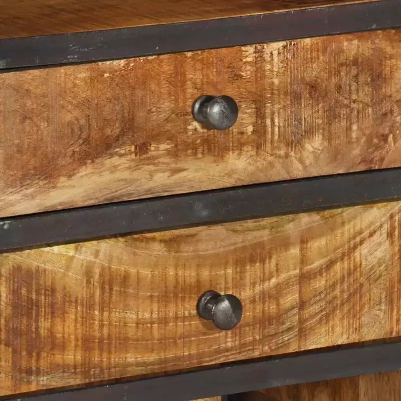 Solid Wood Highboard - Mango Wood Storage Cabinet in Brown - Unique Rustic Style Stand with Ample Storage Space