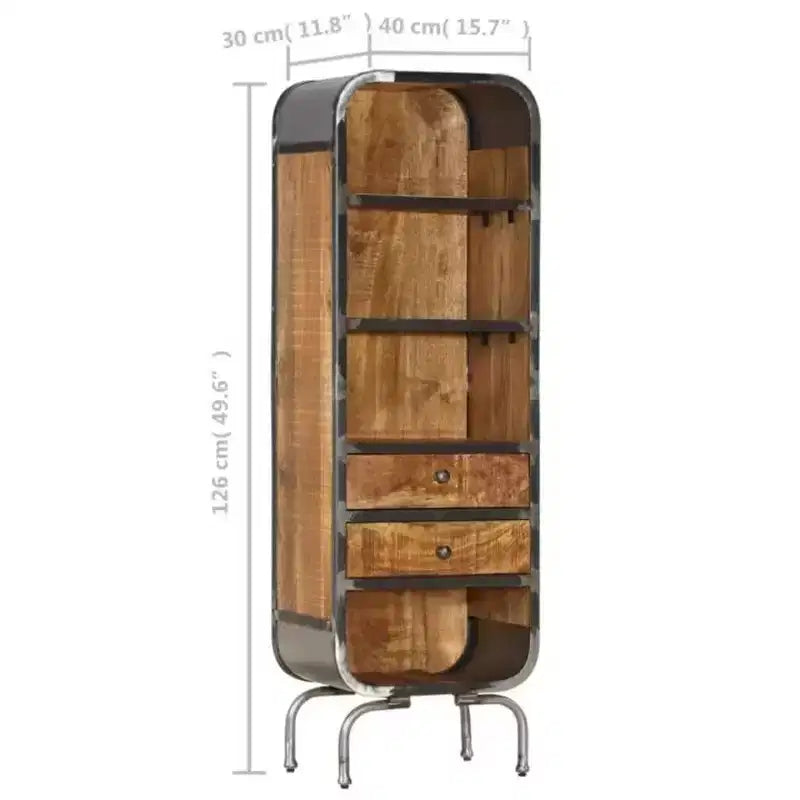 Solid Wood Highboard - Mango Wood Storage Cabinet in Brown - Unique Rustic Style Stand with Ample Storage Space