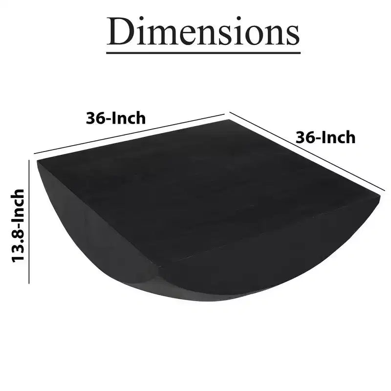 Coffee Table | 36 Square Top | Handcrafted Rounded Drum Base | Mango Wood