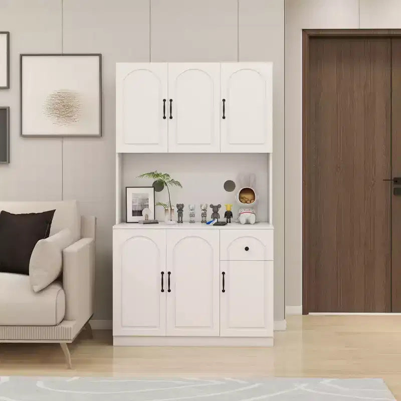 71 Freestanding Buffet Cabinet with Storage, Modern Pantry Cabinet Sideboard Cabinet with Microwave Stand for Kitchen Living Room