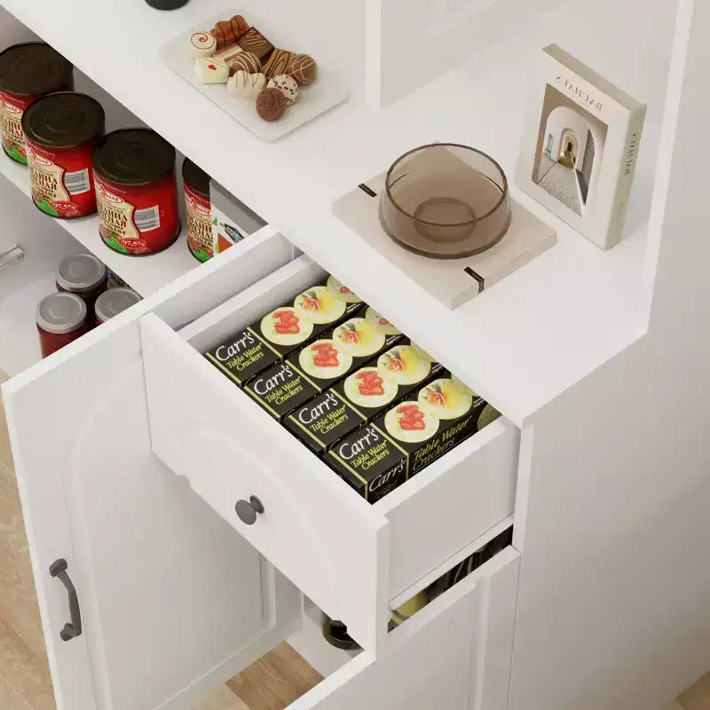 71 Freestanding Buffet Cabinet with Storage, Modern Pantry Cabinet Sideboard Cabinet with Microwave Stand for Kitchen Living Room
