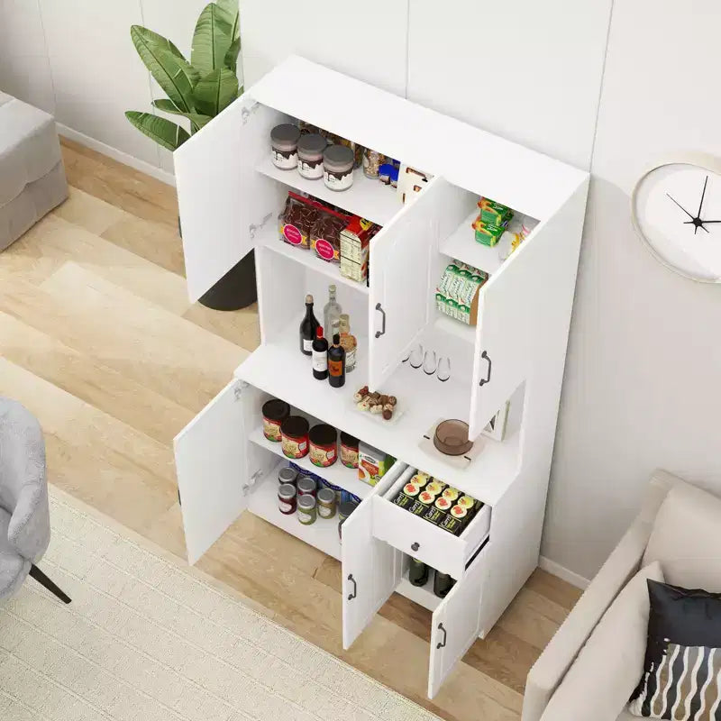 71 Freestanding Buffet Cabinet with Storage, Modern Pantry Cabinet Sideboard Cabinet with Microwave Stand for Kitchen Living Room