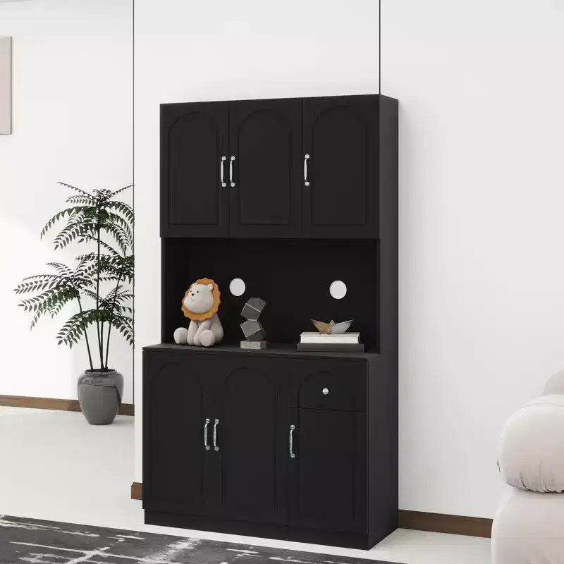 71 Freestanding Buffet Cabinet with Storage, Modern Pantry Cabinet Sideboard Cabinet with Microwave Stand for Kitchen Living Room