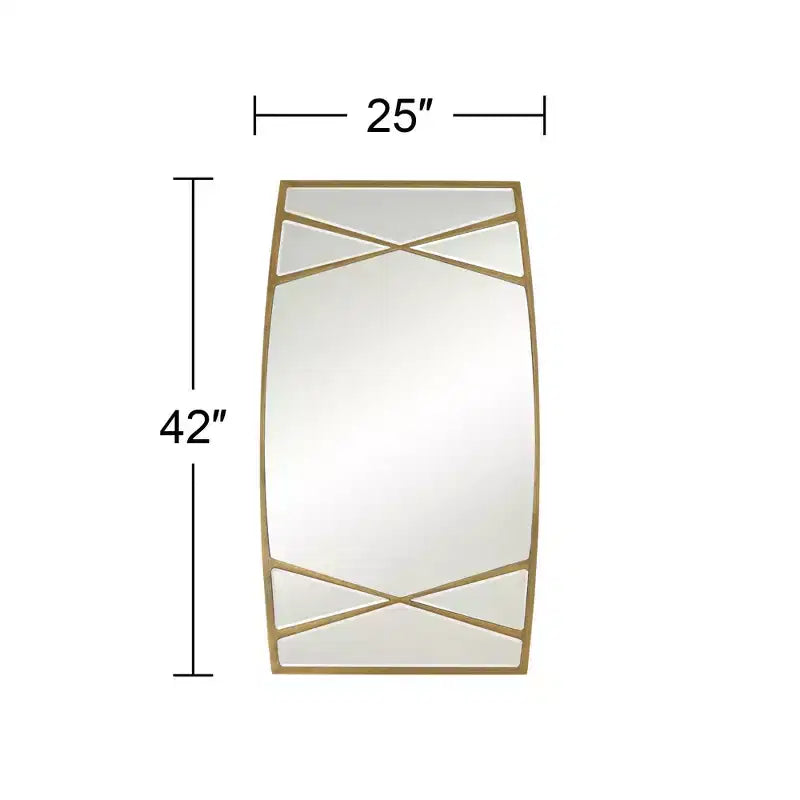 Double Cross Gold 23 1/4 x 42 Rectangular Wall Mirror