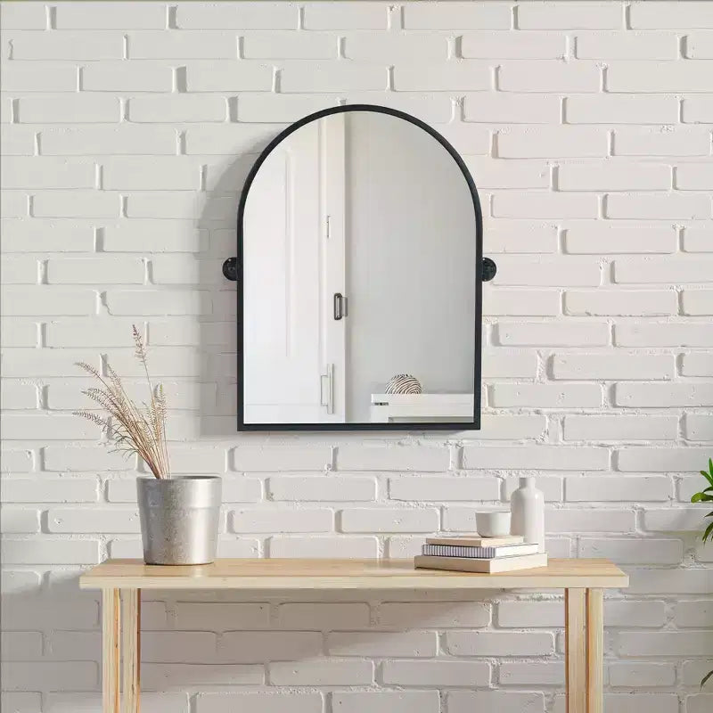 Iron Metal Frame Windowpane Wall Mirror Farmhouse Rustic Elegant Decor for Living Room Bedroom Bathroom Entryway