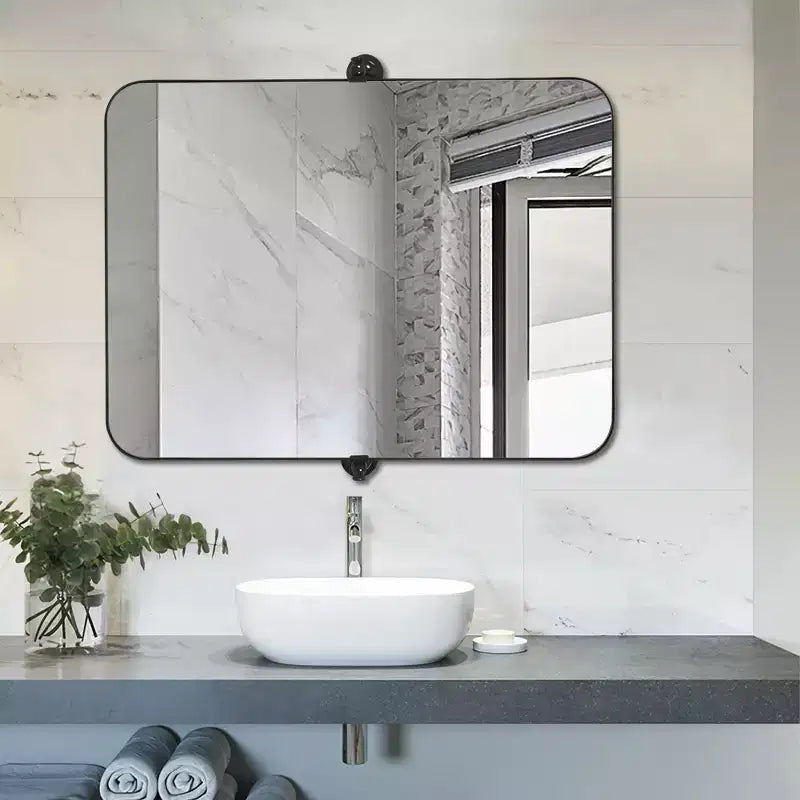 Iron Metal Frame Windowpane Wall Mirror Farmhouse Rustic Elegant Decor for Living Room Bedroom Bathroom Entryway