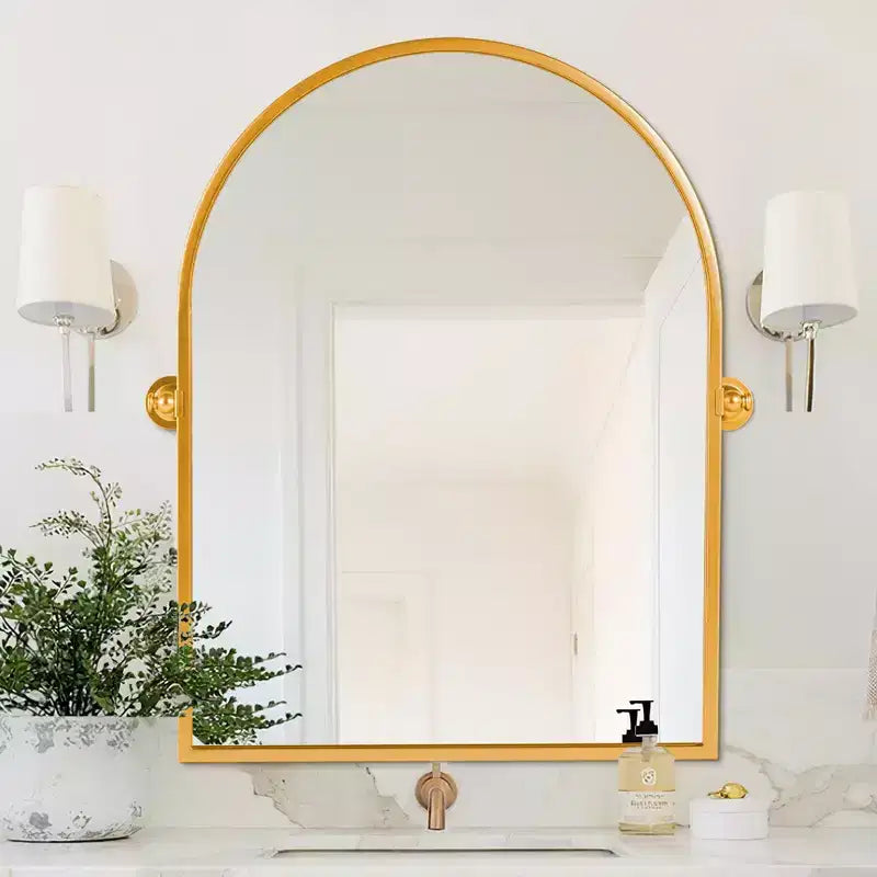 Iron Metal Frame Windowpane Wall Mirror Farmhouse Rustic Elegant Decor for Living Room Bedroom Bathroom Entryway