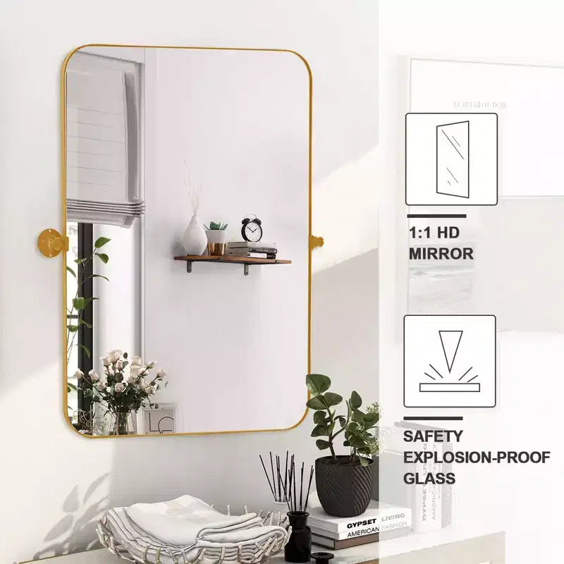 Iron Metal Frame Windowpane Wall Mirror Farmhouse Rustic Elegant Decor for Living Room Bedroom Bathroom Entryway