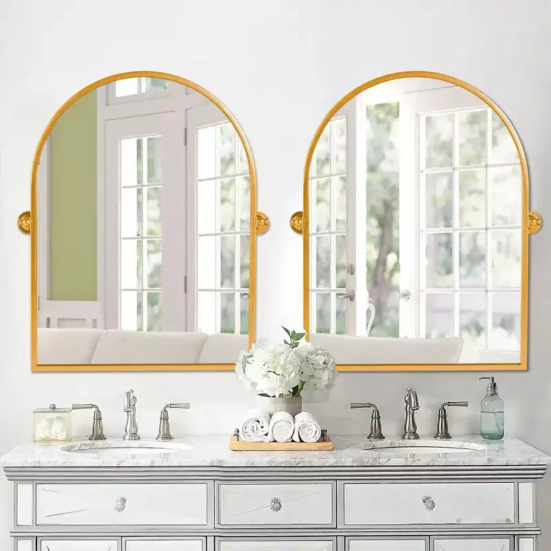 Iron Metal Frame Windowpane Wall Mirror Farmhouse Rustic Elegant Decor for Living Room Bedroom Bathroom Entryway