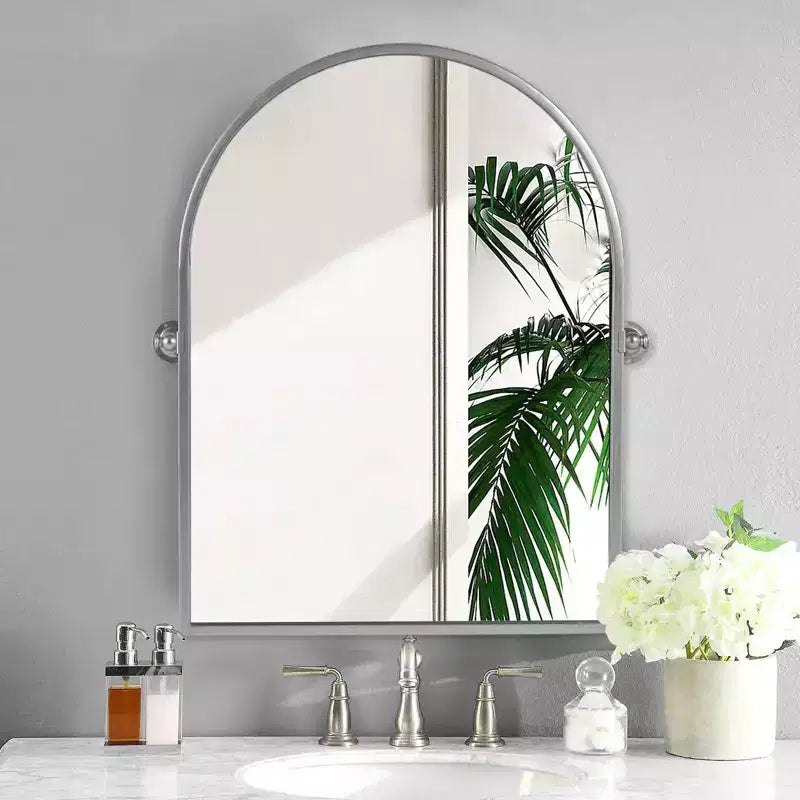 Iron Metal Frame Windowpane Wall Mirror Farmhouse Rustic Elegant Decor for Living Room Bedroom Bathroom Entryway