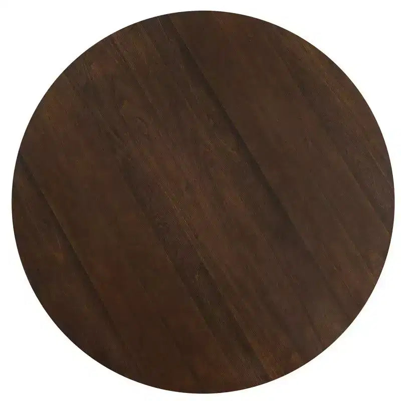 46 Round Dining Table for 6 People Modern Pedestal Table with Fluted Cone Base & Wood MDF Top for Small Space Kitchen Dining Room Cafe Walnut