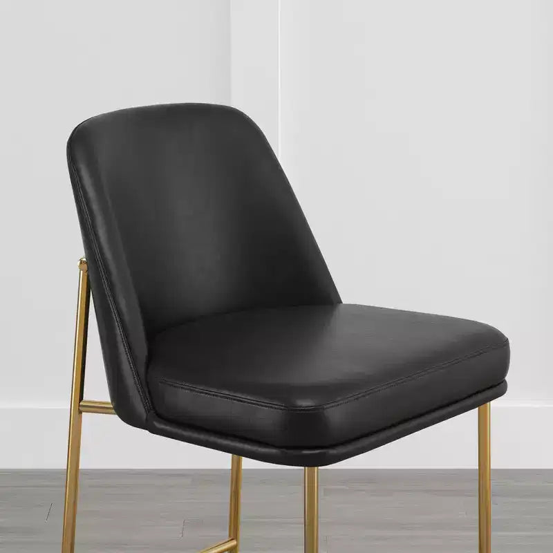 Modern 27 inch Counter Height Bar Stool with Gold Frame Set of 2