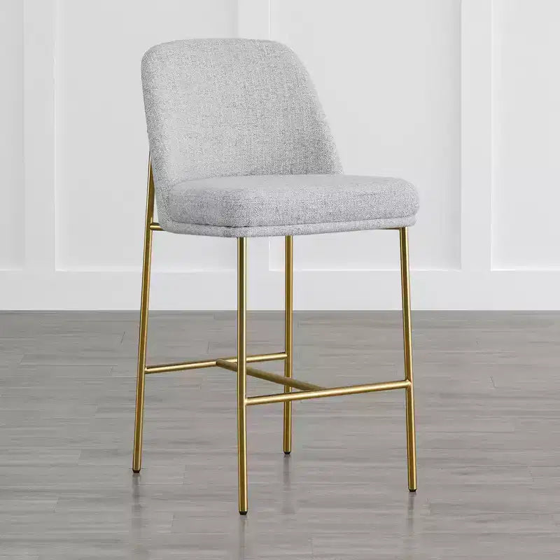 Modern 27 inch Counter Height Bar Stool with Gold Frame Set of 2