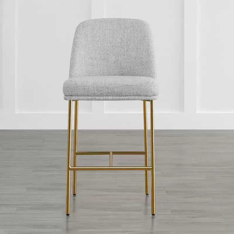 Modern 27 inch Counter Height Bar Stool with Gold Frame Set of 2