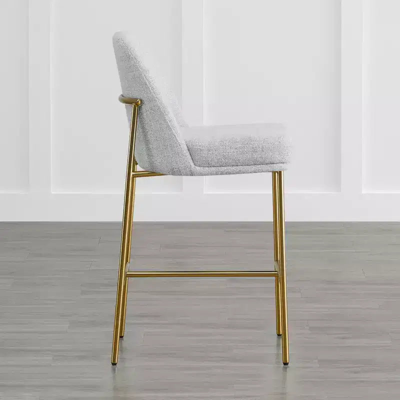 Modern 27 inch Counter Height Bar Stool with Gold Frame Set of 2