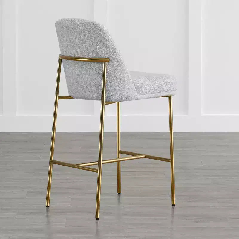 Modern 27 inch Counter Height Bar Stool with Gold Frame Set of 2