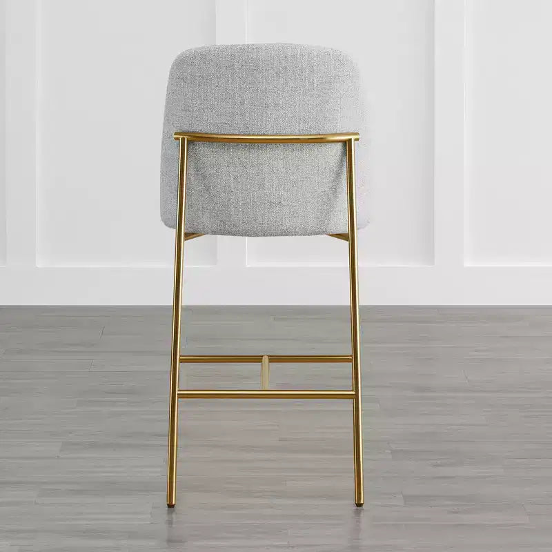 Modern 27 inch Counter Height Bar Stool with Gold Frame Set of 2