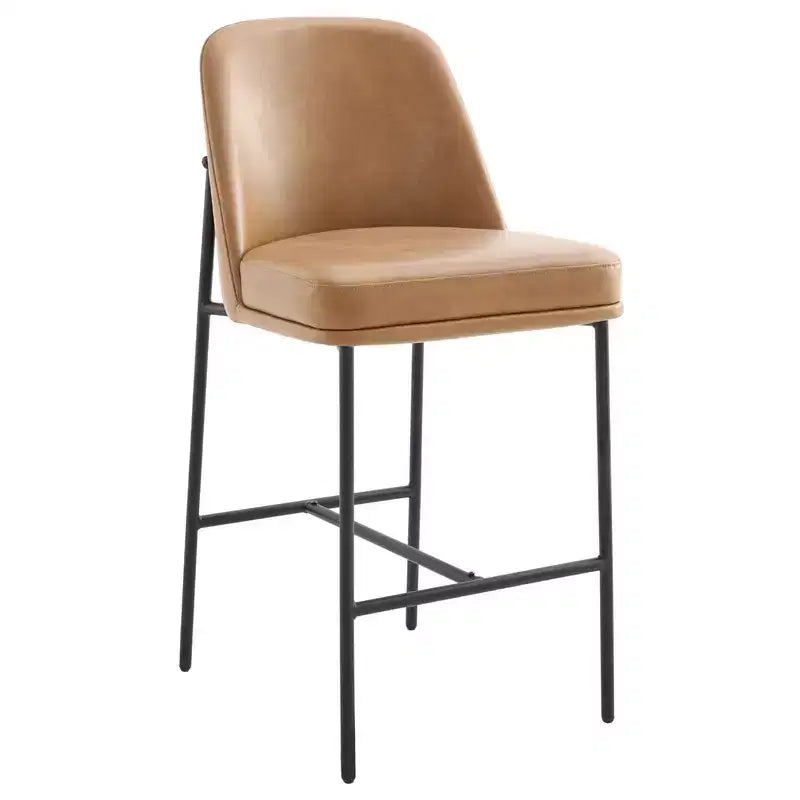 Modern 27 inch Counter Height Bar Stool with Gold Frame Set of 2