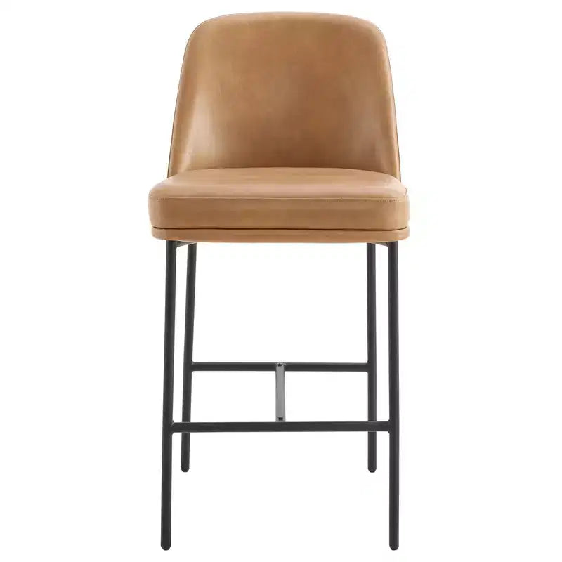 Modern 27 inch Counter Height Bar Stool with Gold Frame Set of 2