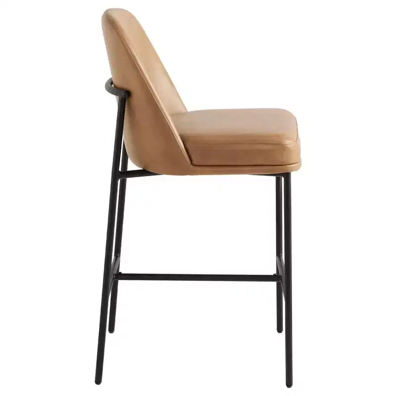 Modern 27 inch Counter Height Bar Stool with Gold Frame Set of 2