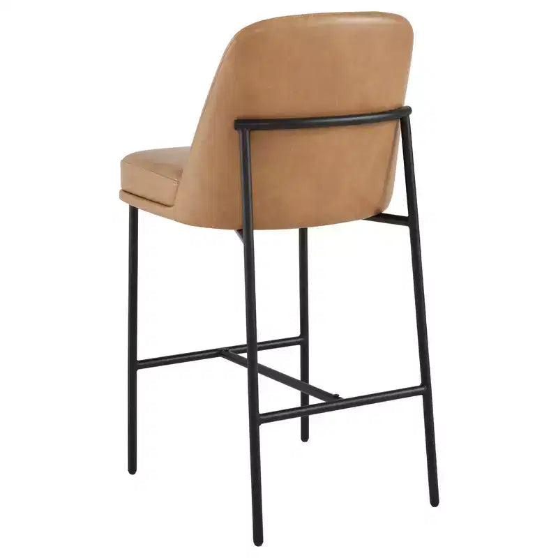Modern 27 inch Counter Height Bar Stool with Gold Frame Set of 2