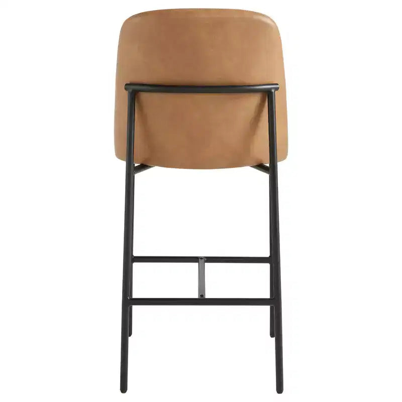 Modern 27 inch Counter Height Bar Stool with Gold Frame Set of 2