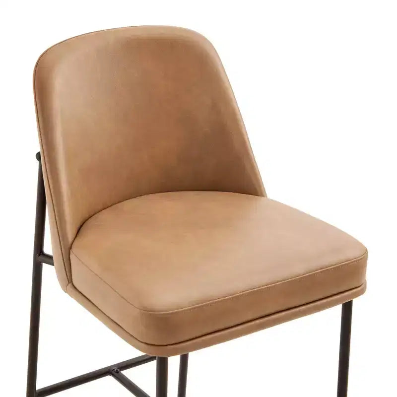 Modern 27 inch Counter Height Bar Stool with Gold Frame Set of 2