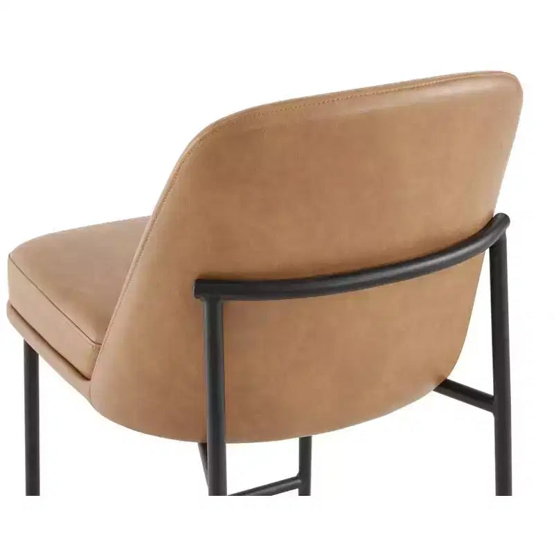 Modern 27 inch Counter Height Bar Stool with Gold Frame Set of 2