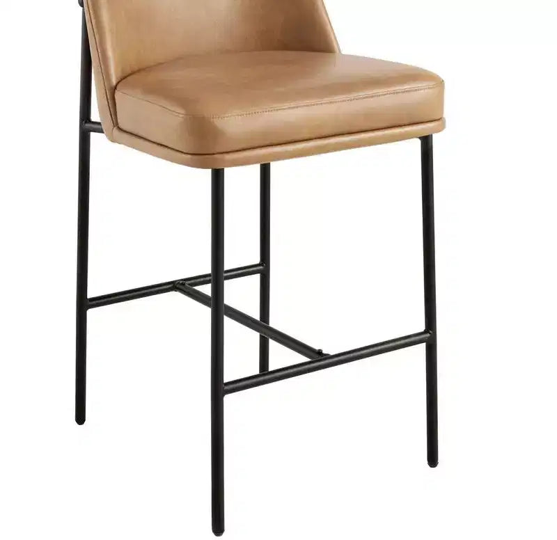 Modern 27 inch Counter Height Bar Stool with Gold Frame Set of 2