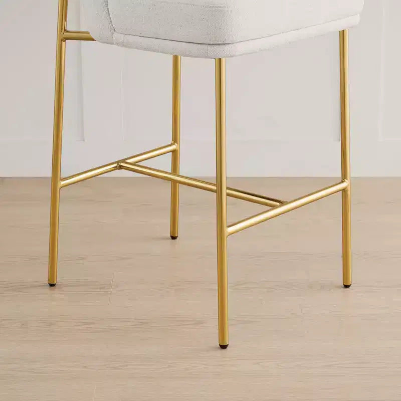 Modern 27 inch Counter Height Bar Stool with Gold Frame Set of 2